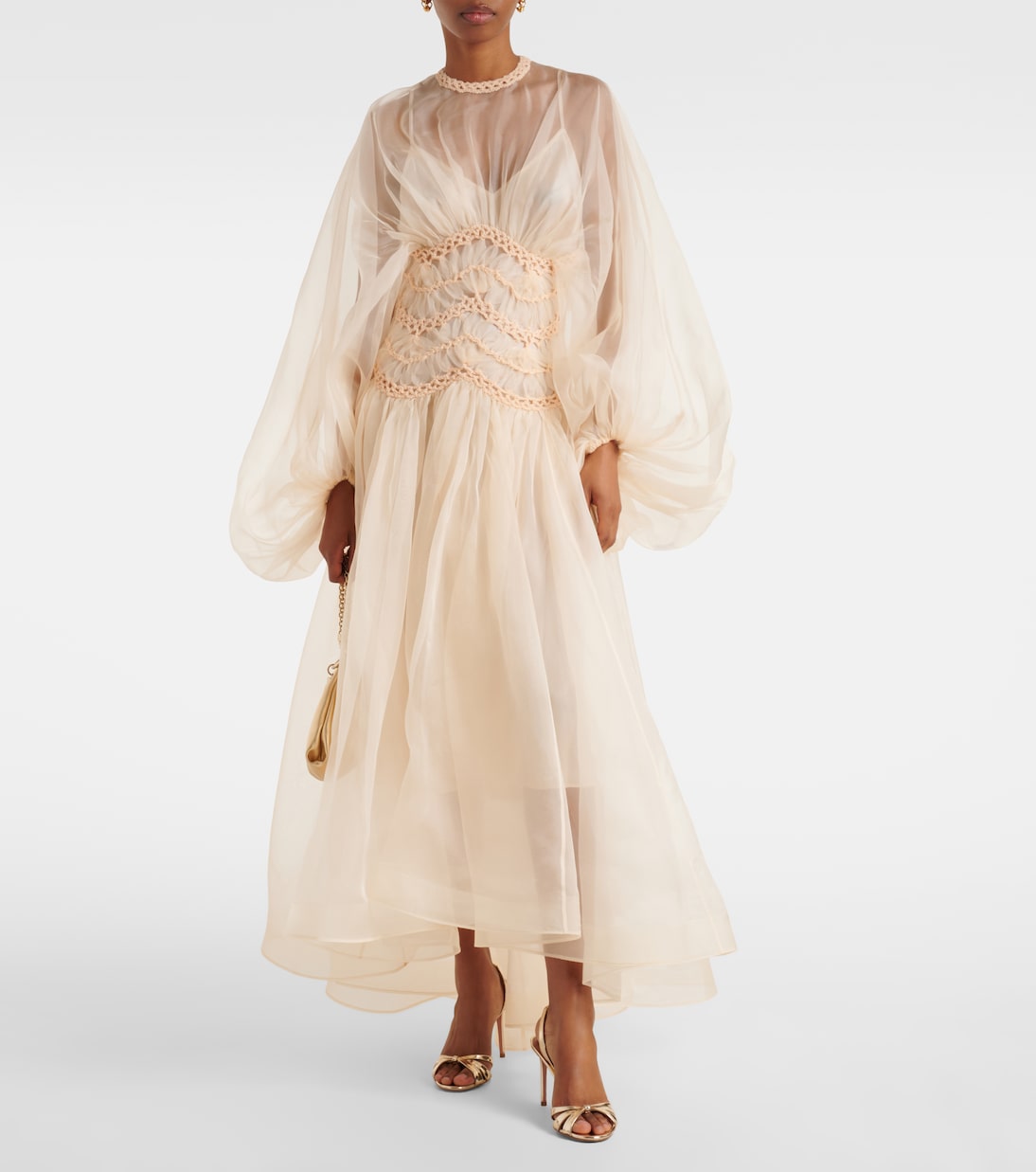Illuminate macramé silk organza gown | Zimmermann