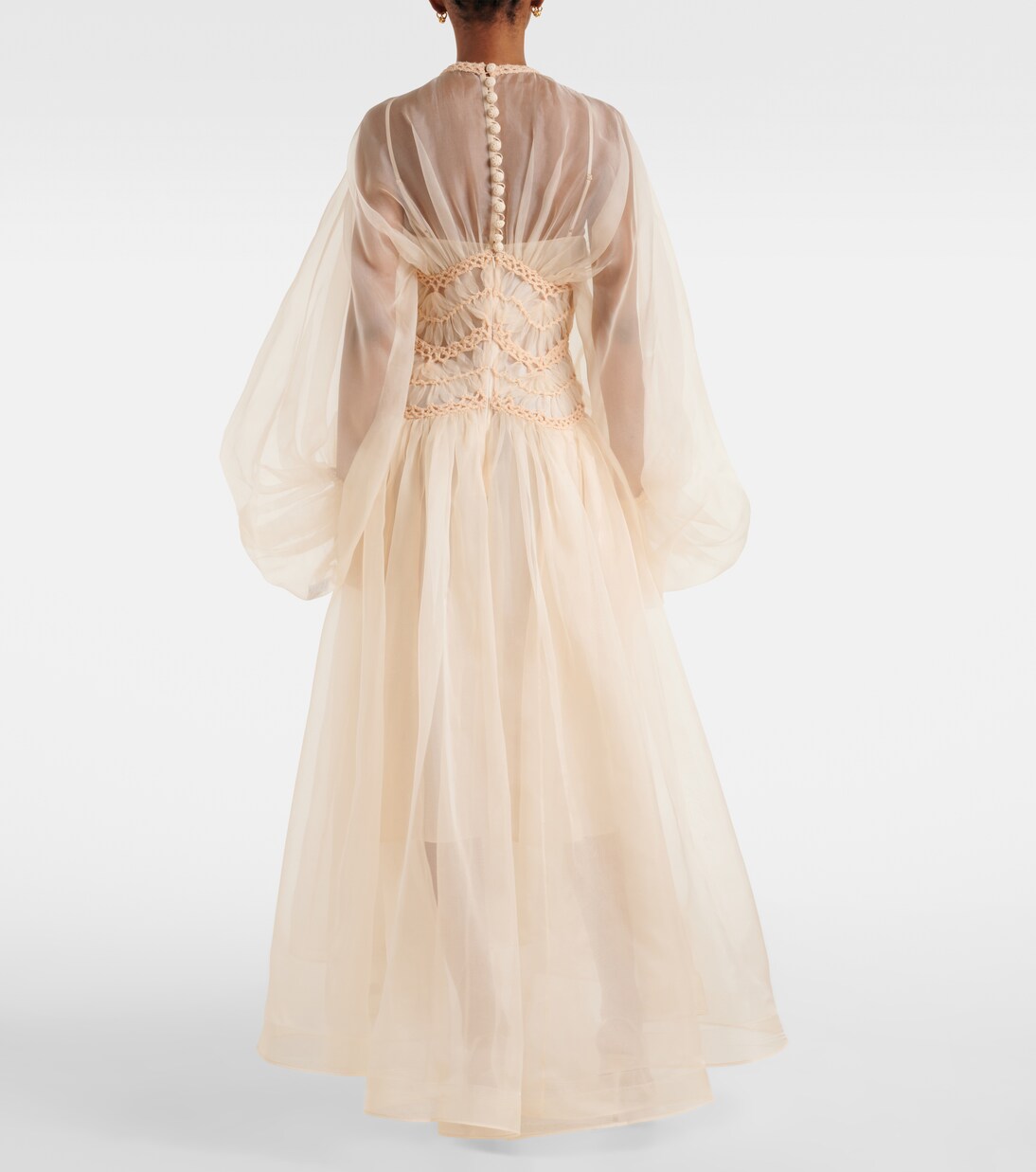Illuminate macramé silk organza gown | Zimmermann