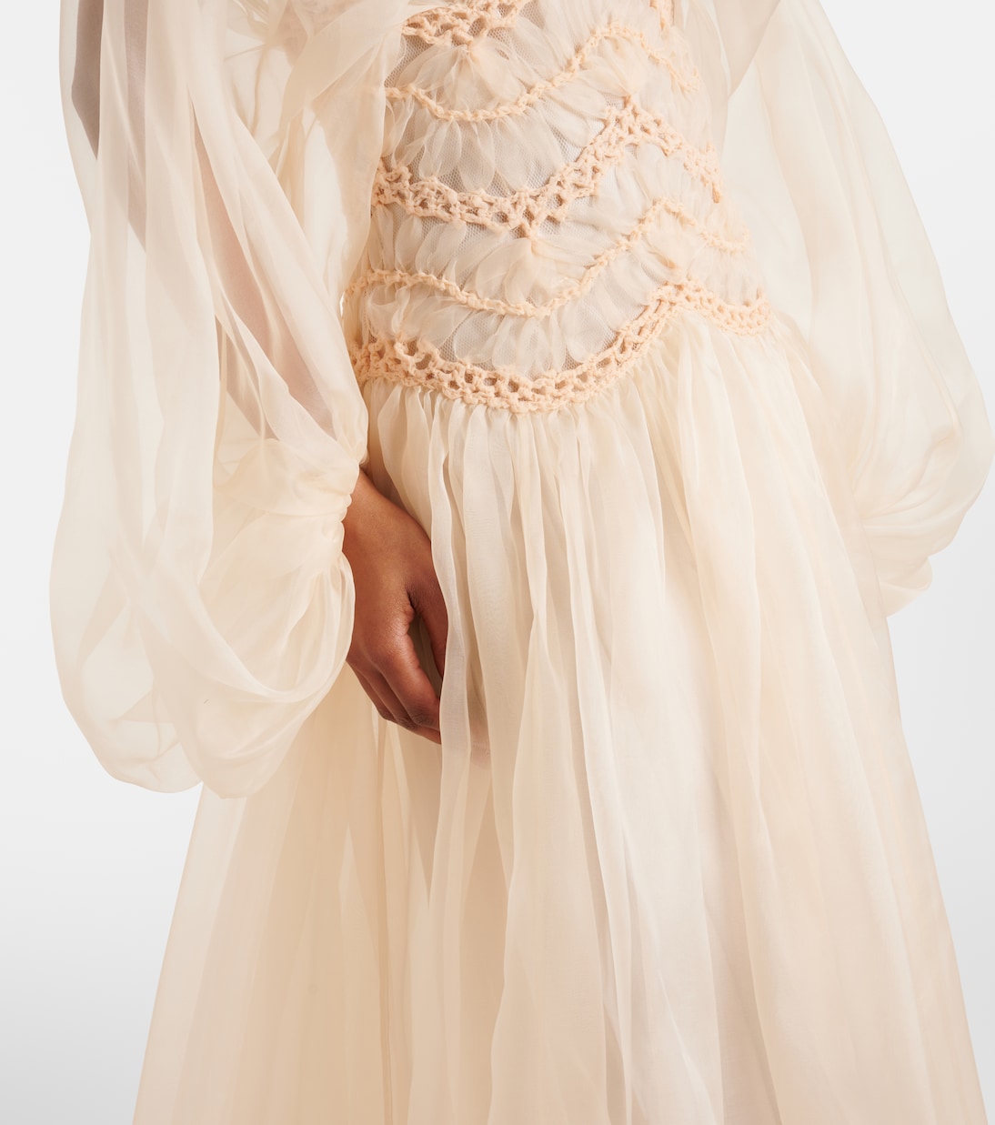 Illuminate macramé silk organza gown | Zimmermann