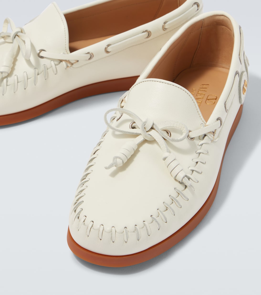 Leather boat shoes | Valentino Garavani