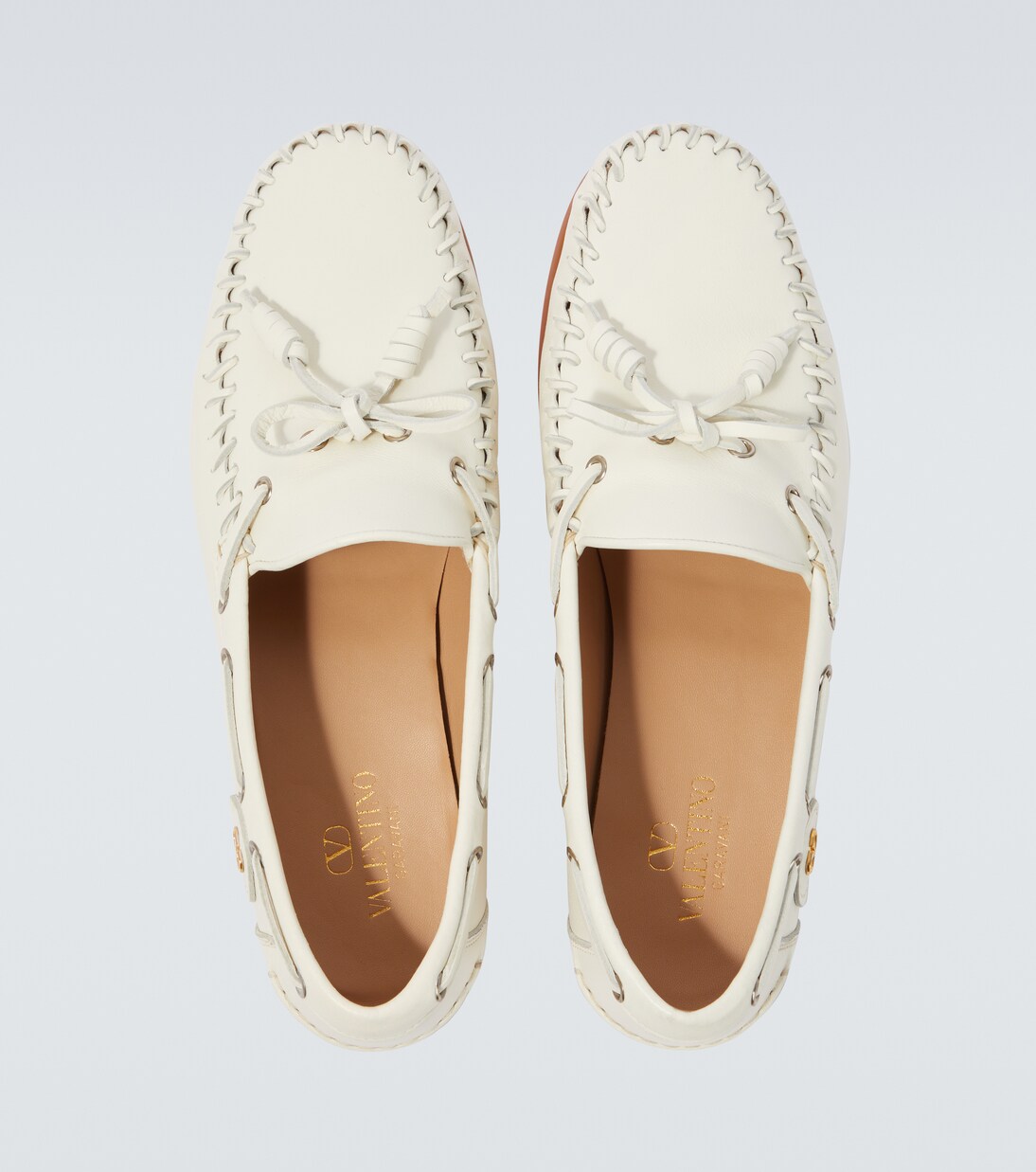 Leather boat shoes | Valentino Garavani