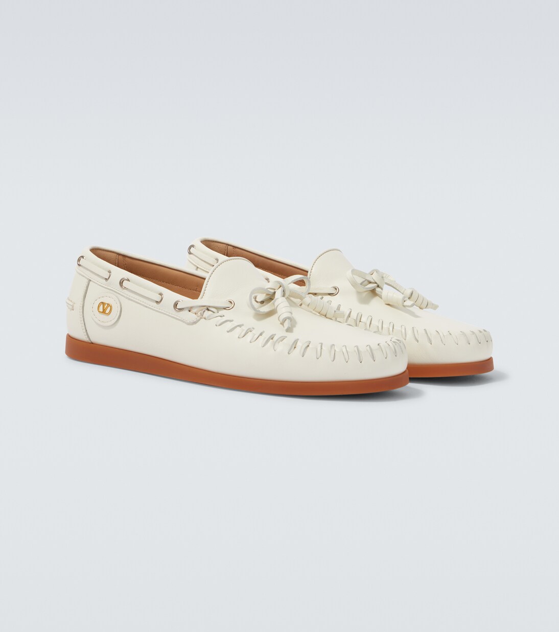 Leather boat shoes | Valentino Garavani