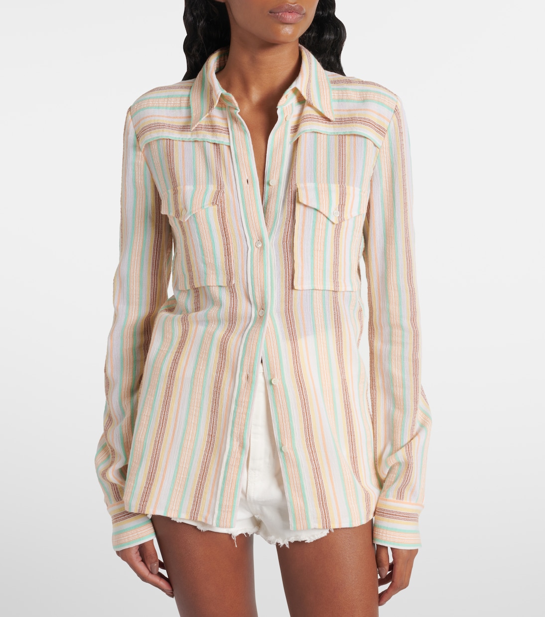 Striped cotton crêpon shirt | Chloé