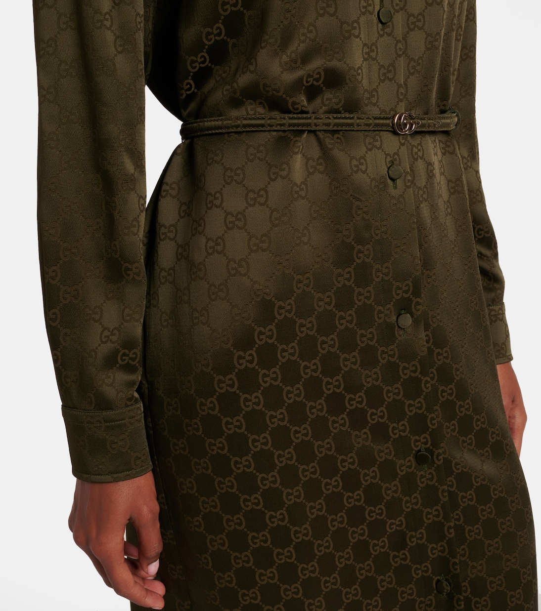 Hemdblusenkleid GG aus Satin | Gucci