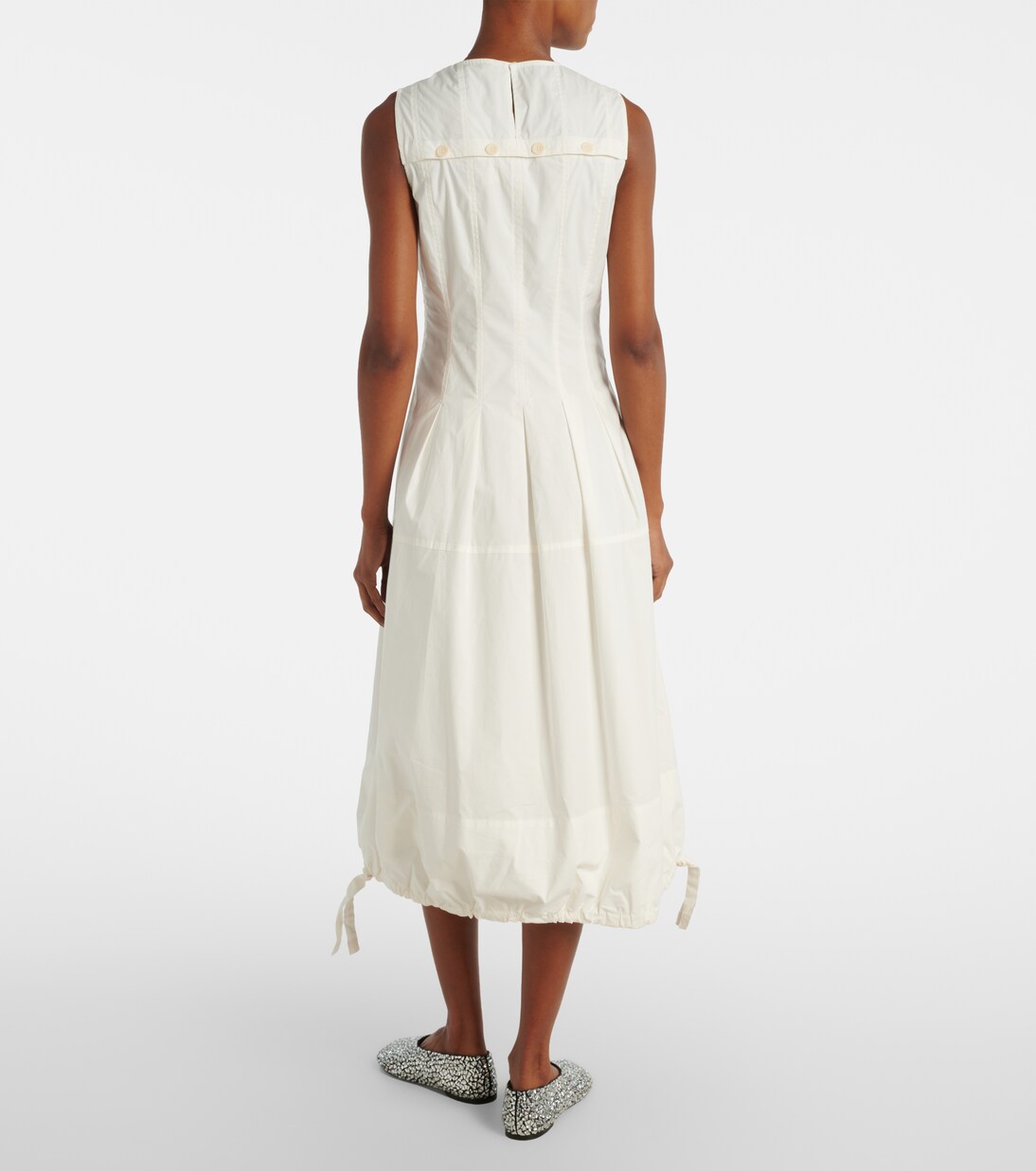 Robe midi White Label Marley en coton | Proenza Schouler