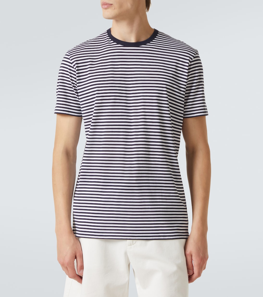 Striped cotton jersey T-shirt | Sunspel