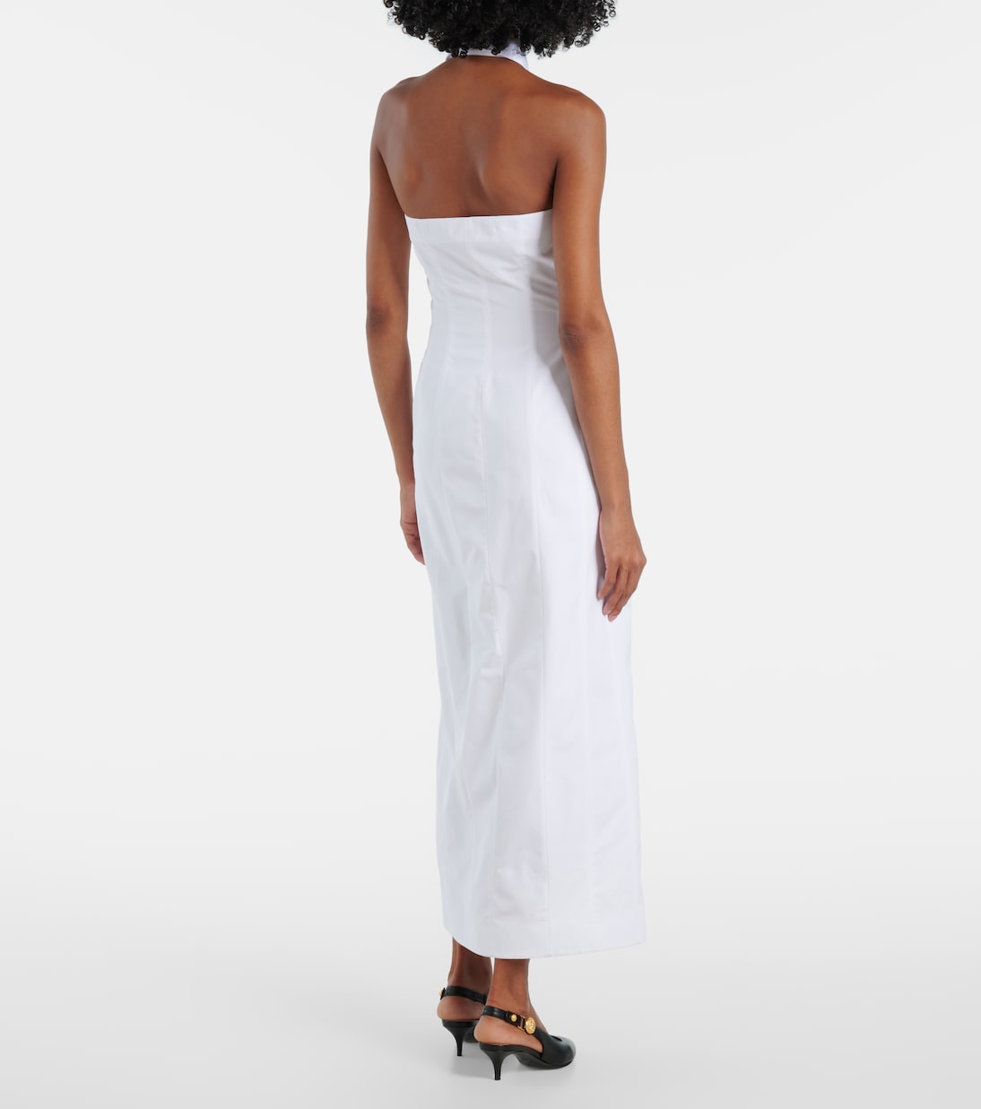 Vestido camisero de popelín con espalda abierta | Balmain