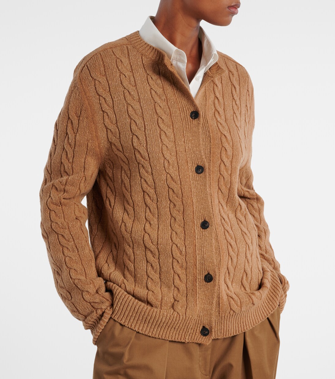 Cárdigan trenzado Loneke de lana | The Row