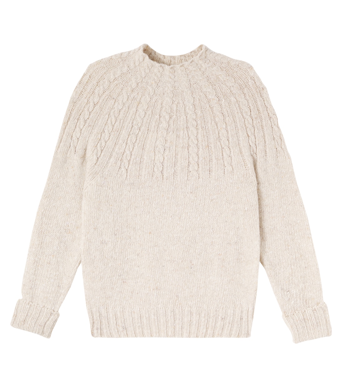 Cable-knit wool-blend sweater | Cozmo