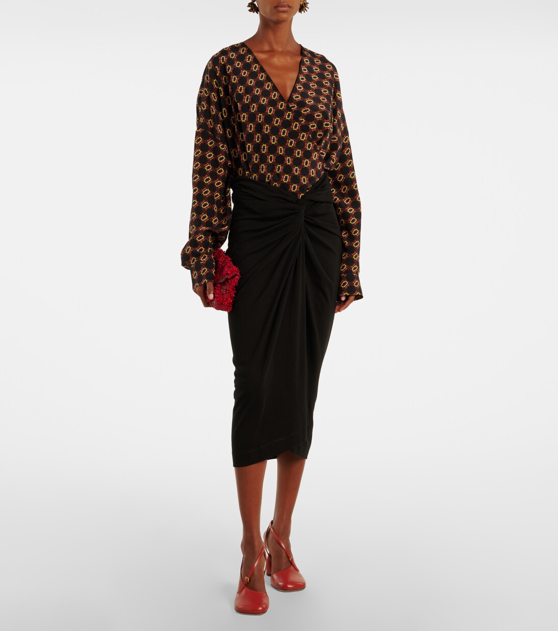 Bedruckte Bluse aus Seide | Dries Van Noten