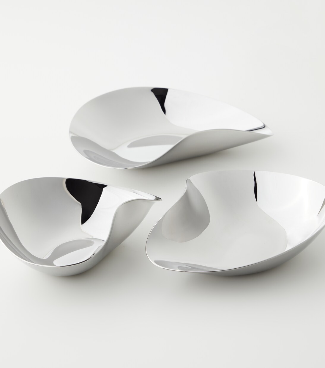 Indulgence set of 3 stainless steel snack bowls by Helle Damkjær | Georg Jensen
