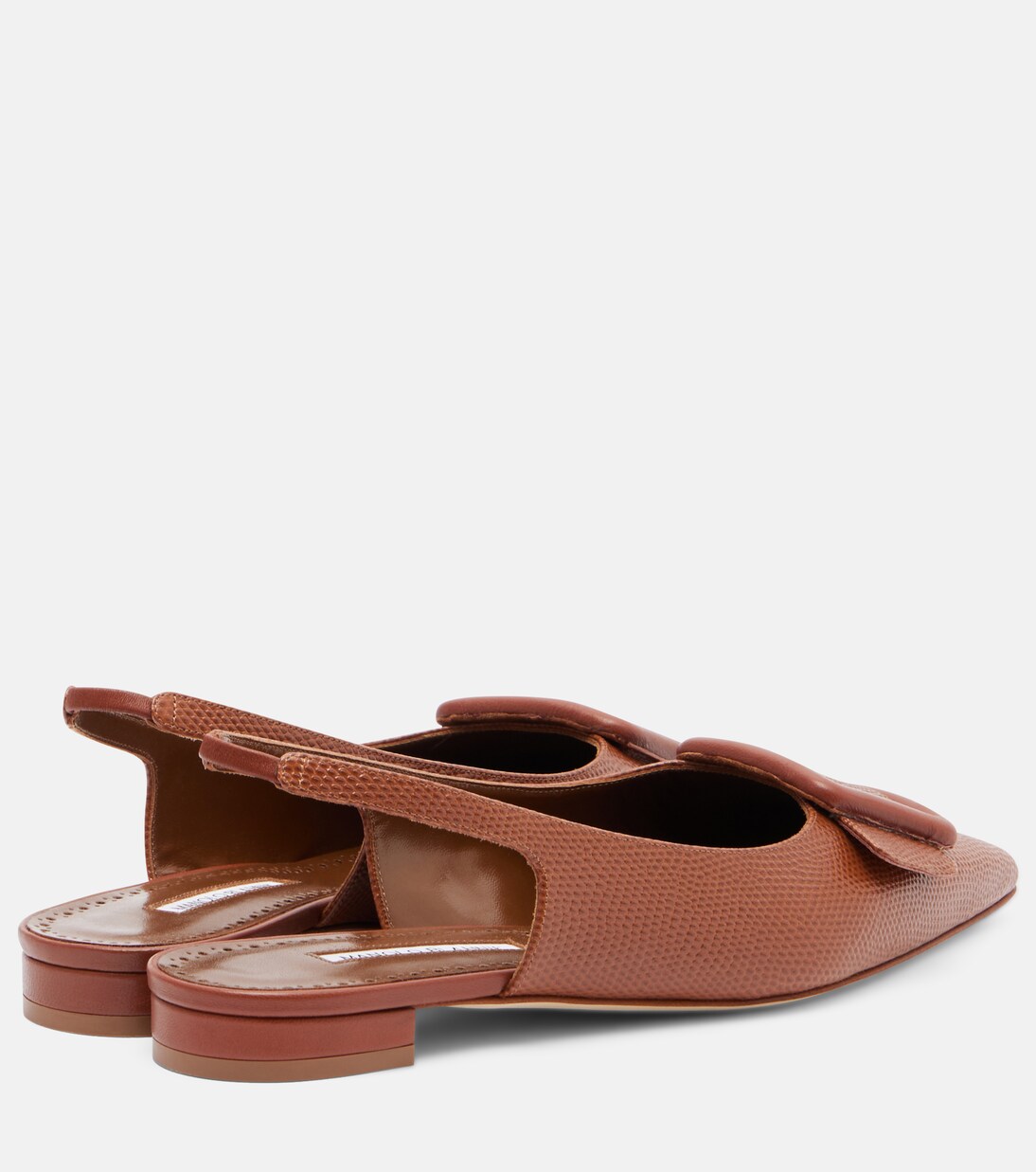 Bailarinas destalonadas Maylura de piel grabada | Manolo Blahnik