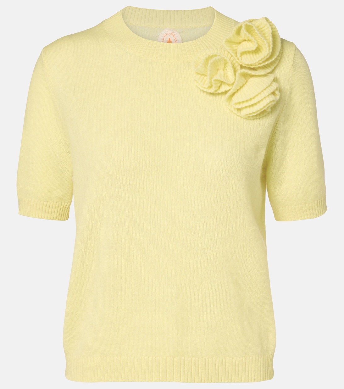 Pull en cachemire et laine à fleurs | Jardin des Orangers