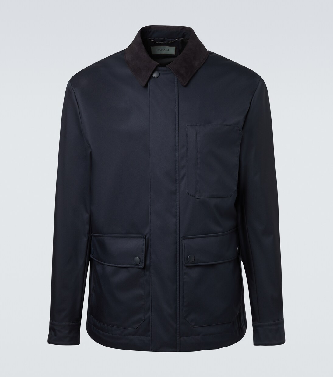 Suede-trimmed blouson jacket | Canali