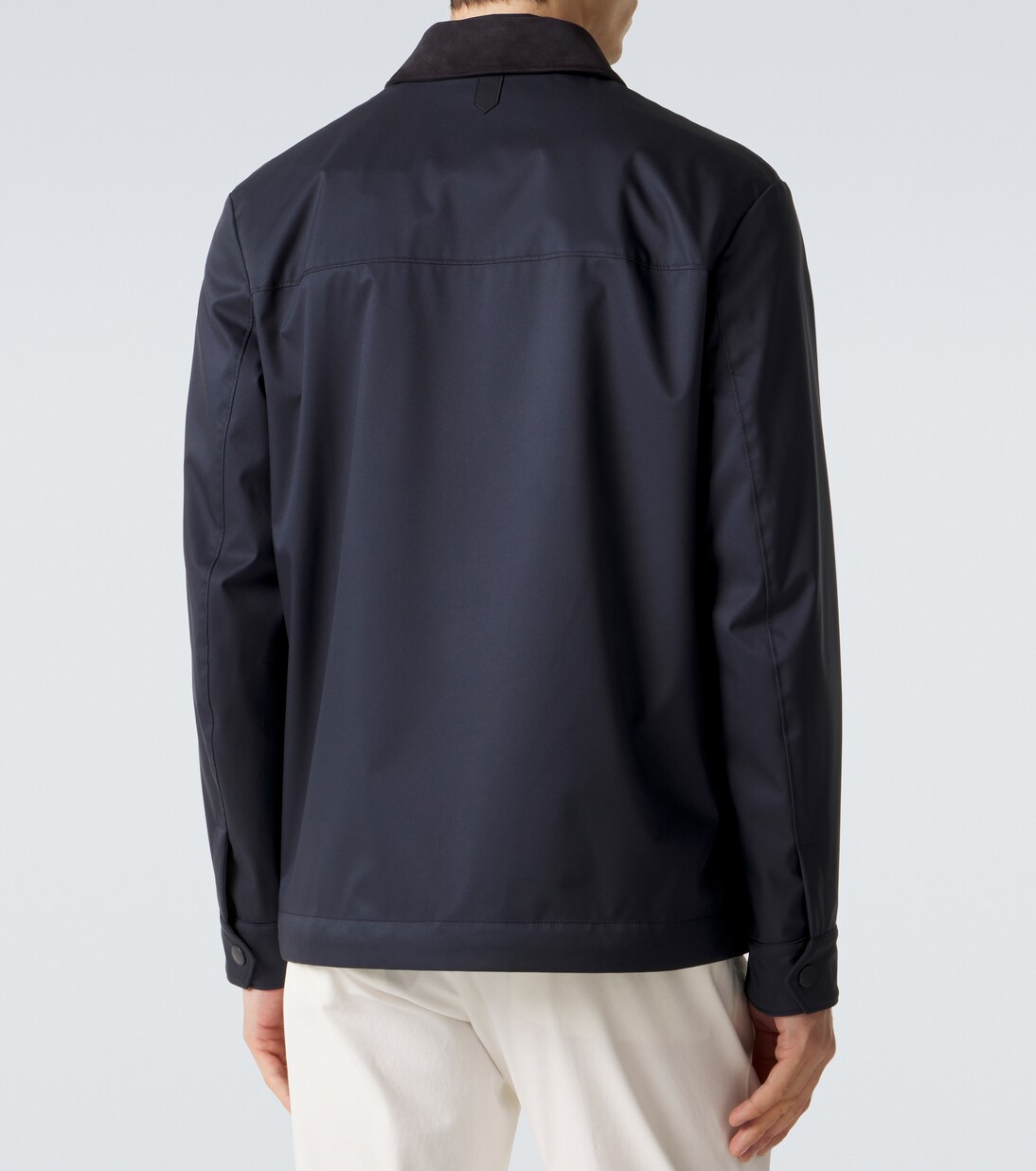 Suede-trimmed blouson jacket | Canali