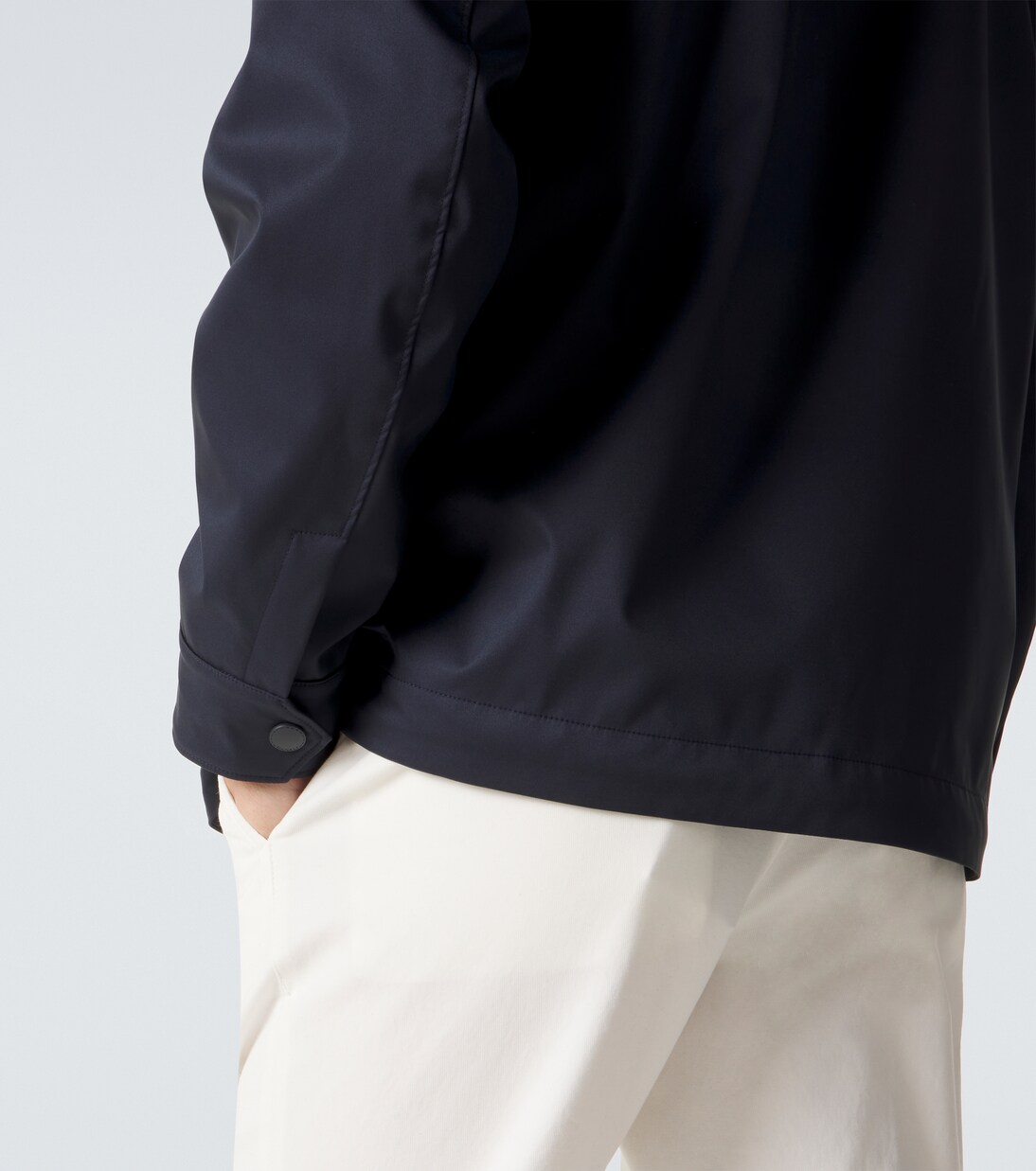 Suede-trimmed blouson jacket | Canali