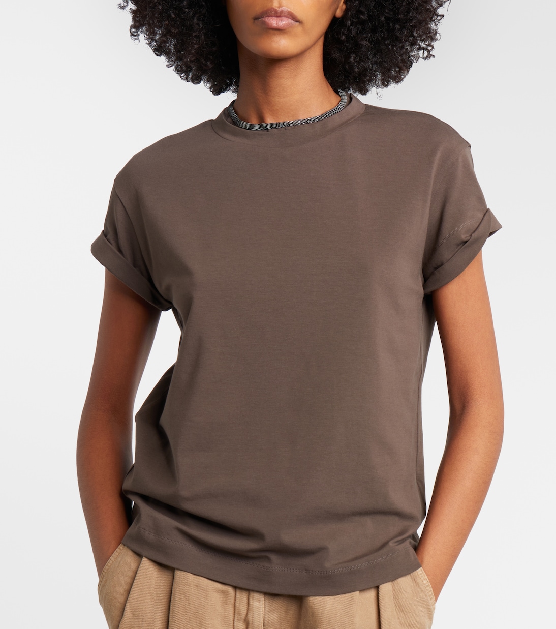 Monili cotton-blend T-shirt | Brunello Cucinelli