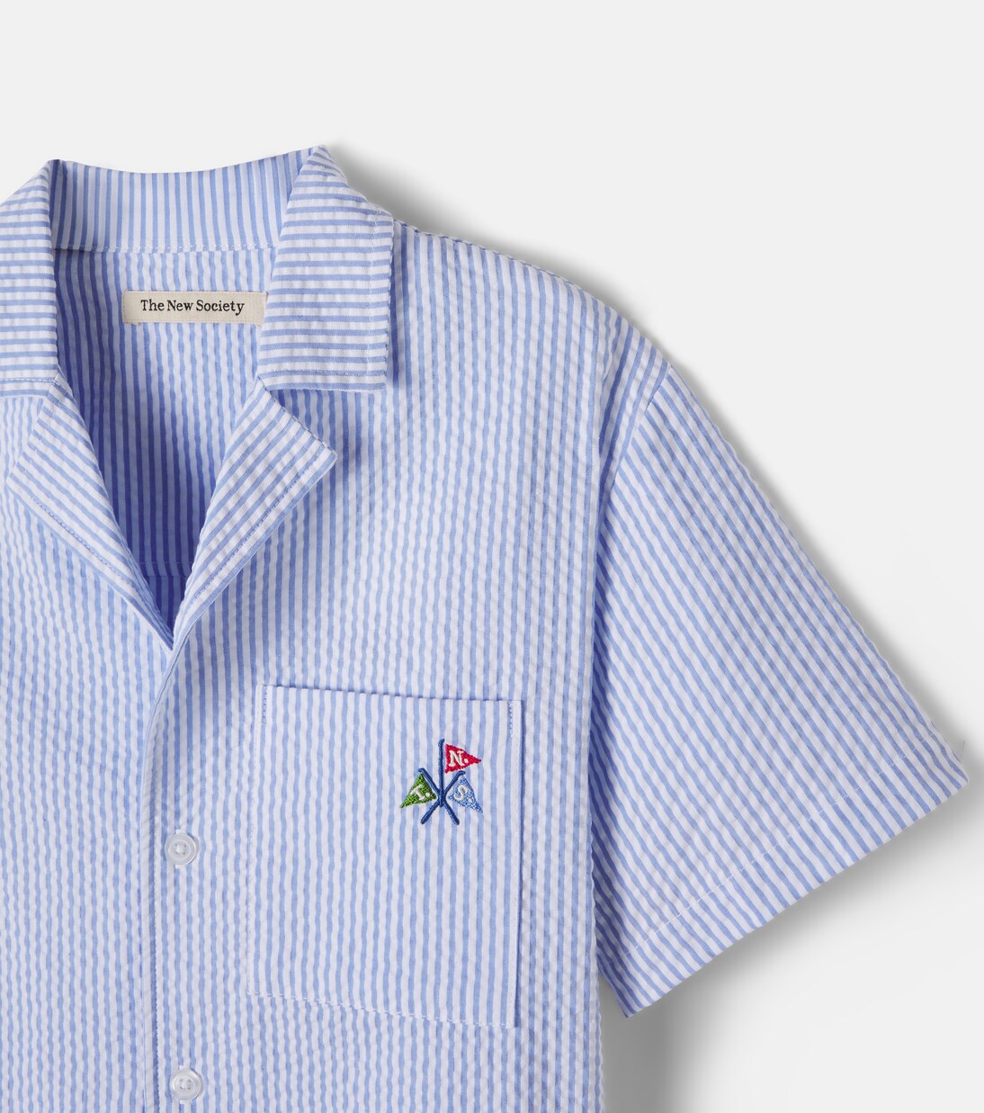 Camicia Almond in cotone Seersucker a righe  | The New Society