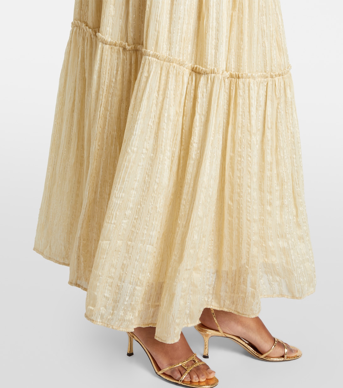 تنورة طويلة مخطّطة من الحرير المخلوط | Xu Zhi