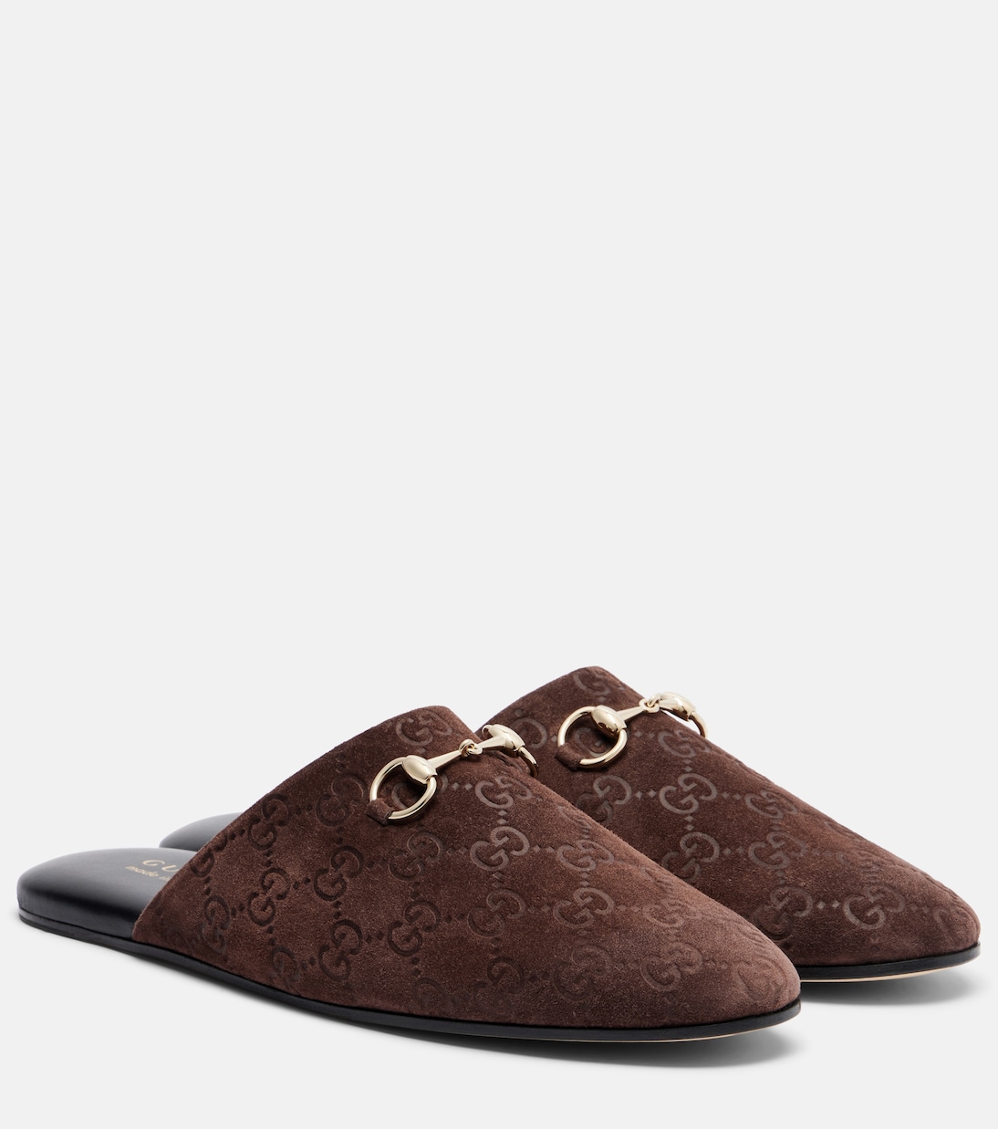 Slippers Horsebit GG aus Veloursleder | Gucci