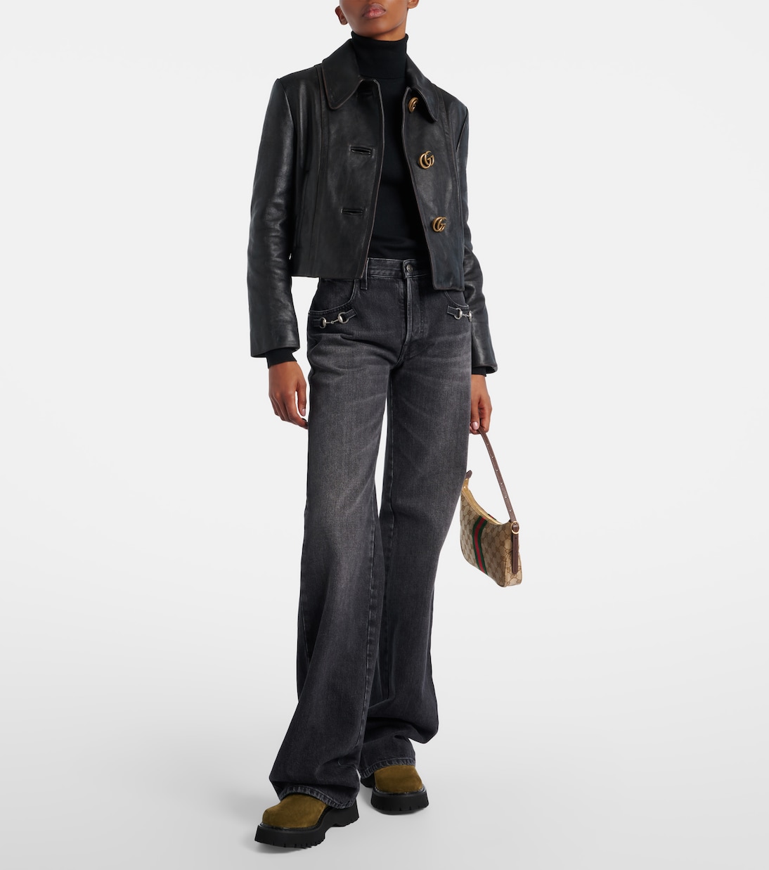 Slippers Horsebit aus Veloursleder | Gucci