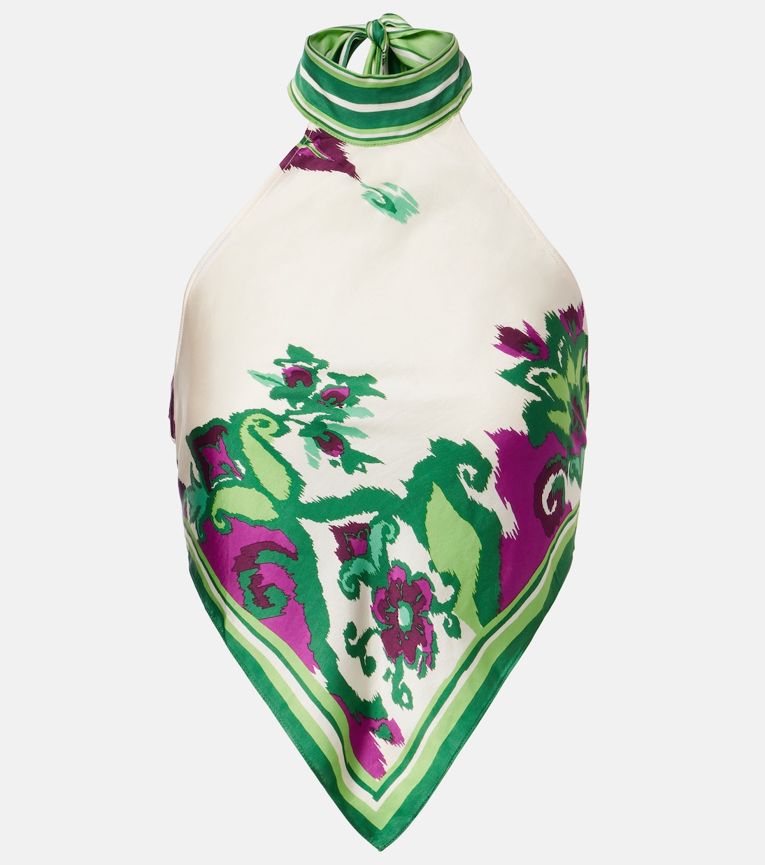 Top halter Giulia de satén | Poupette St Barth