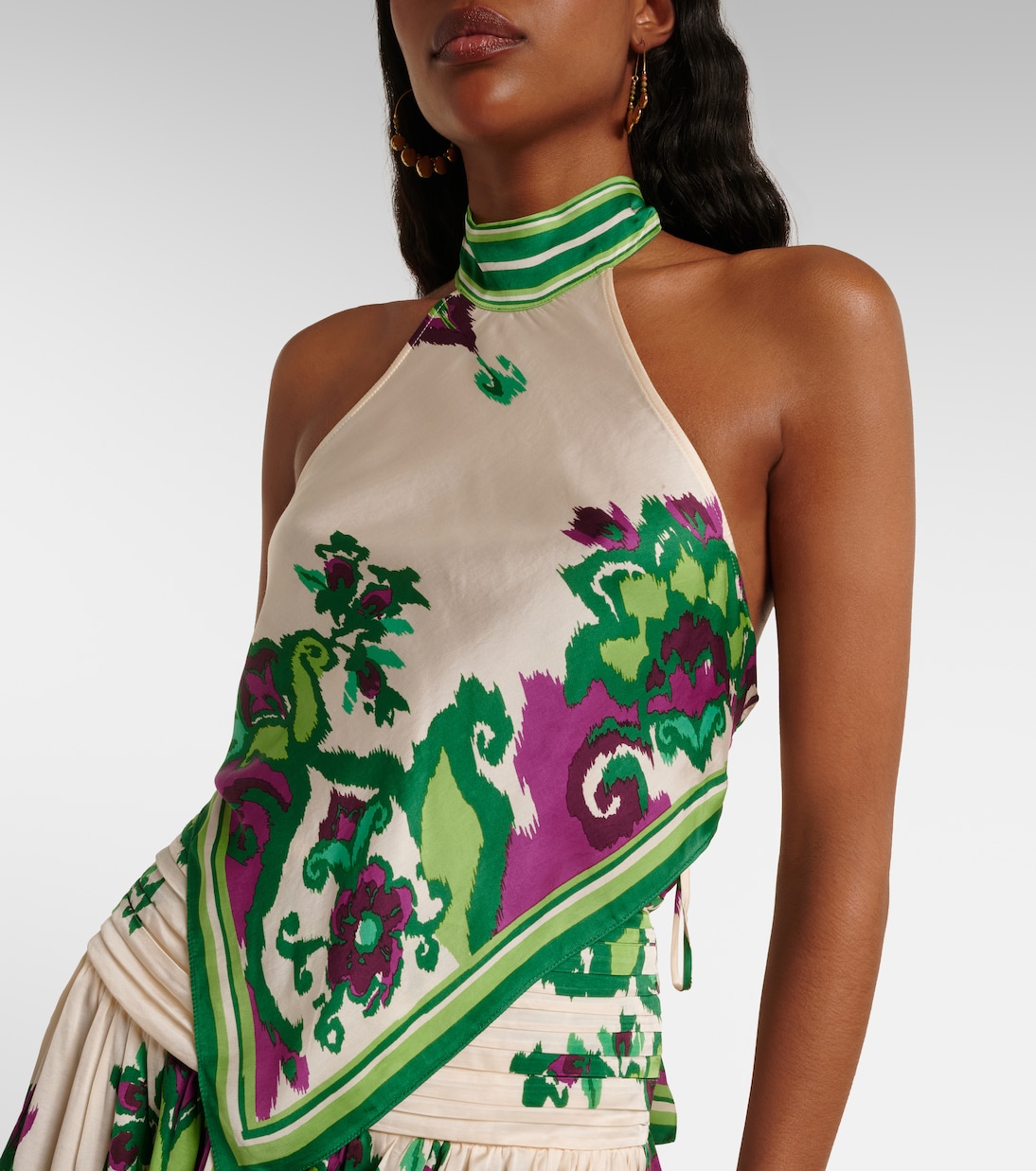 Top halter Giulia de satén | Poupette St Barth