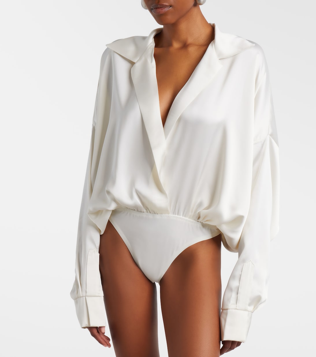 Oversized satin bodysuit | Norma Kamali