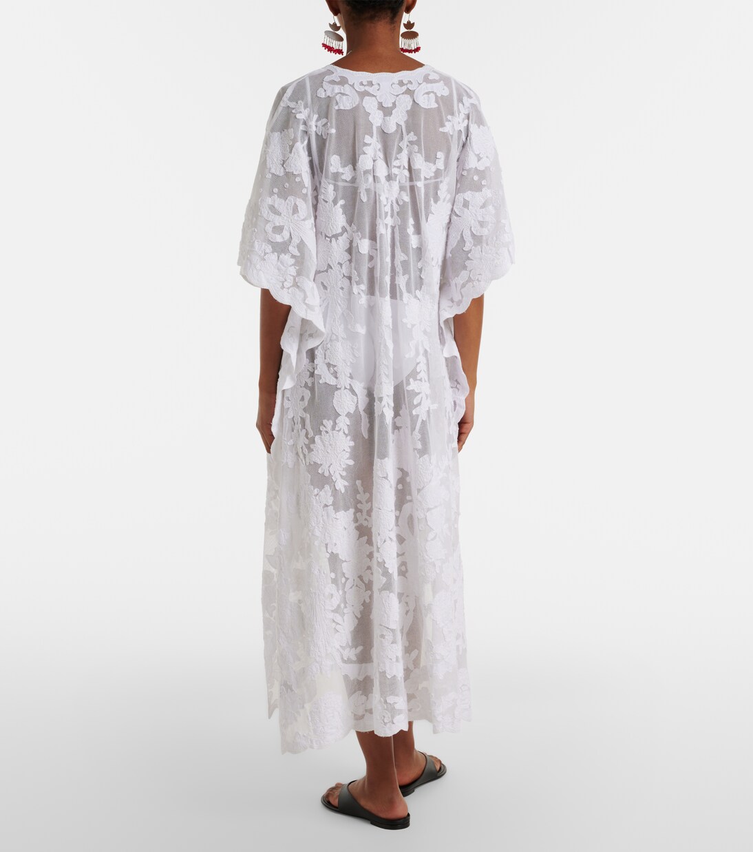 Caftano in cotone con ricamo | Juliet Dunn