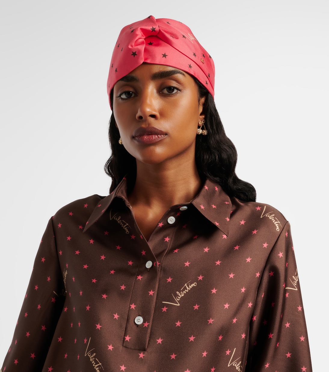 Printed silk twill headband | Valentino