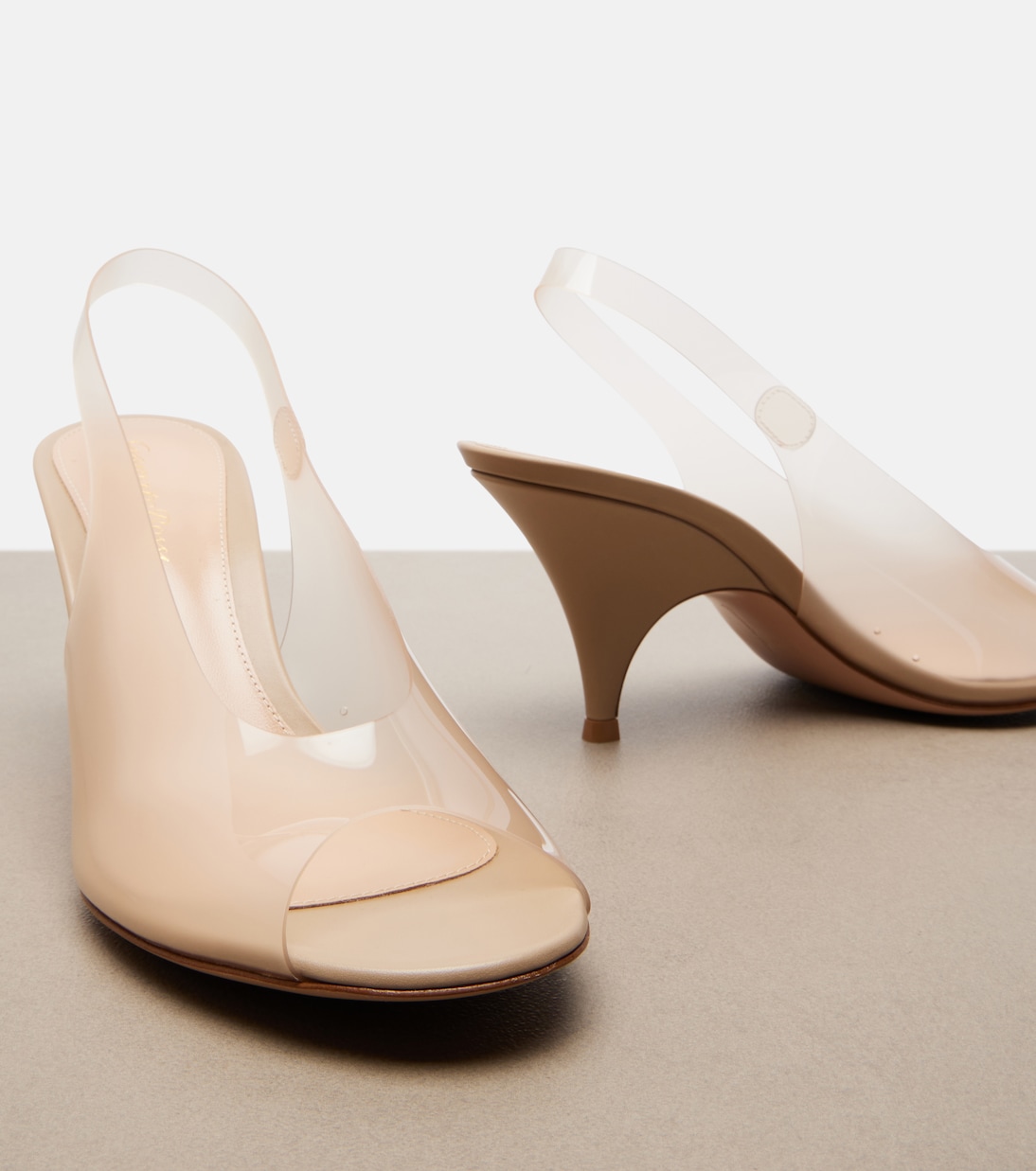 Leather-trimmed slingback sandals | Gianvito Rossi