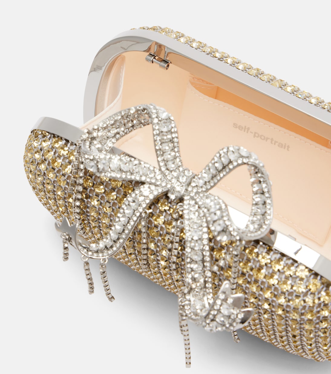 Crystal-embellished box clutch | Self-Portrait