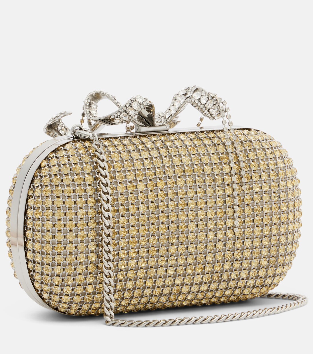 Crystal-embellished box clutch | Self-Portrait