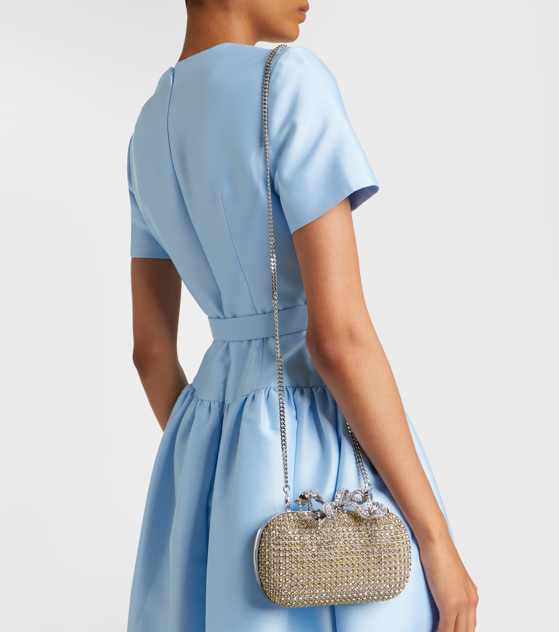 Crystal-embellished box clutch | Self-Portrait