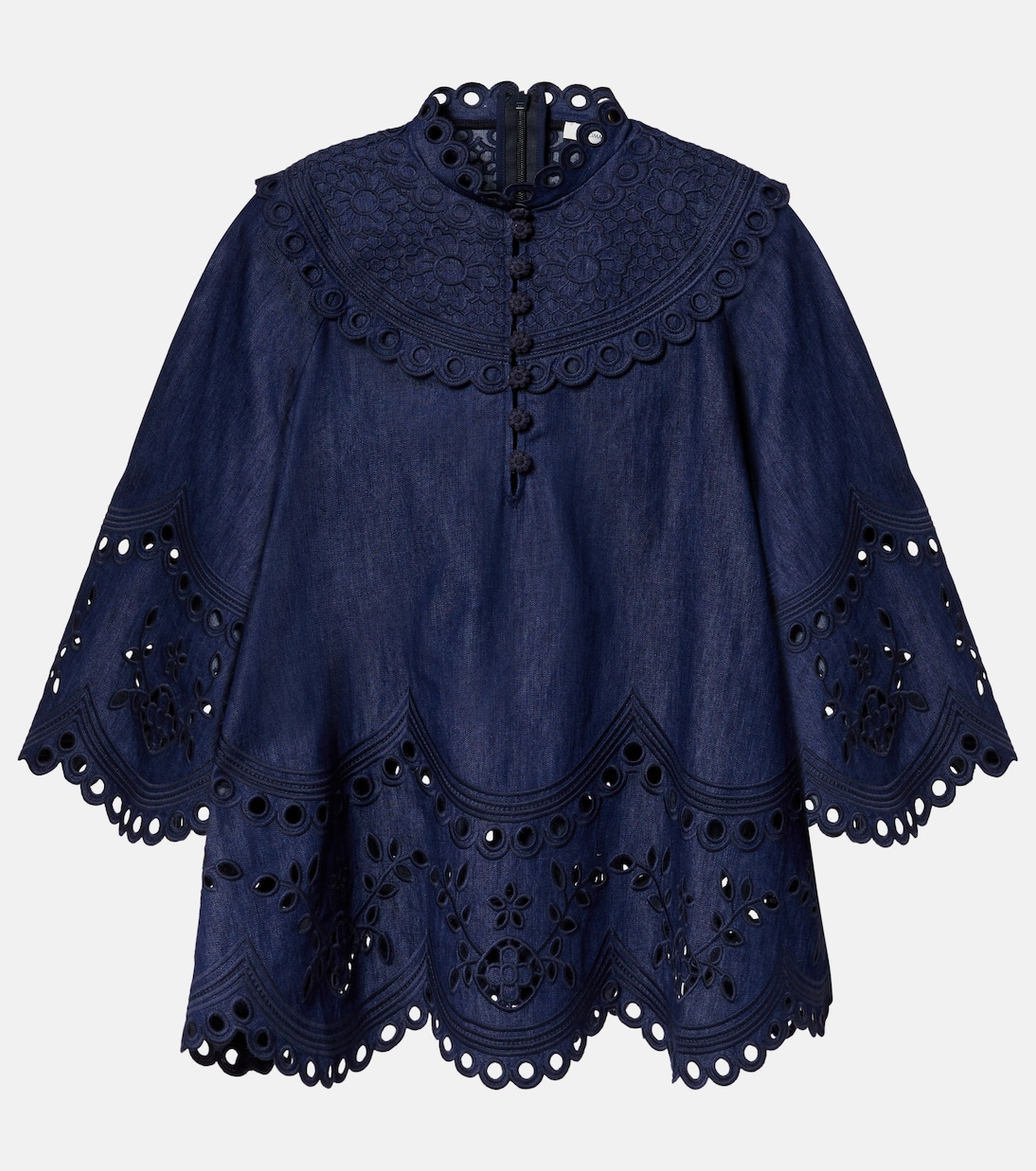 Top di jeans Mahon con ricamo | Zimmermann
