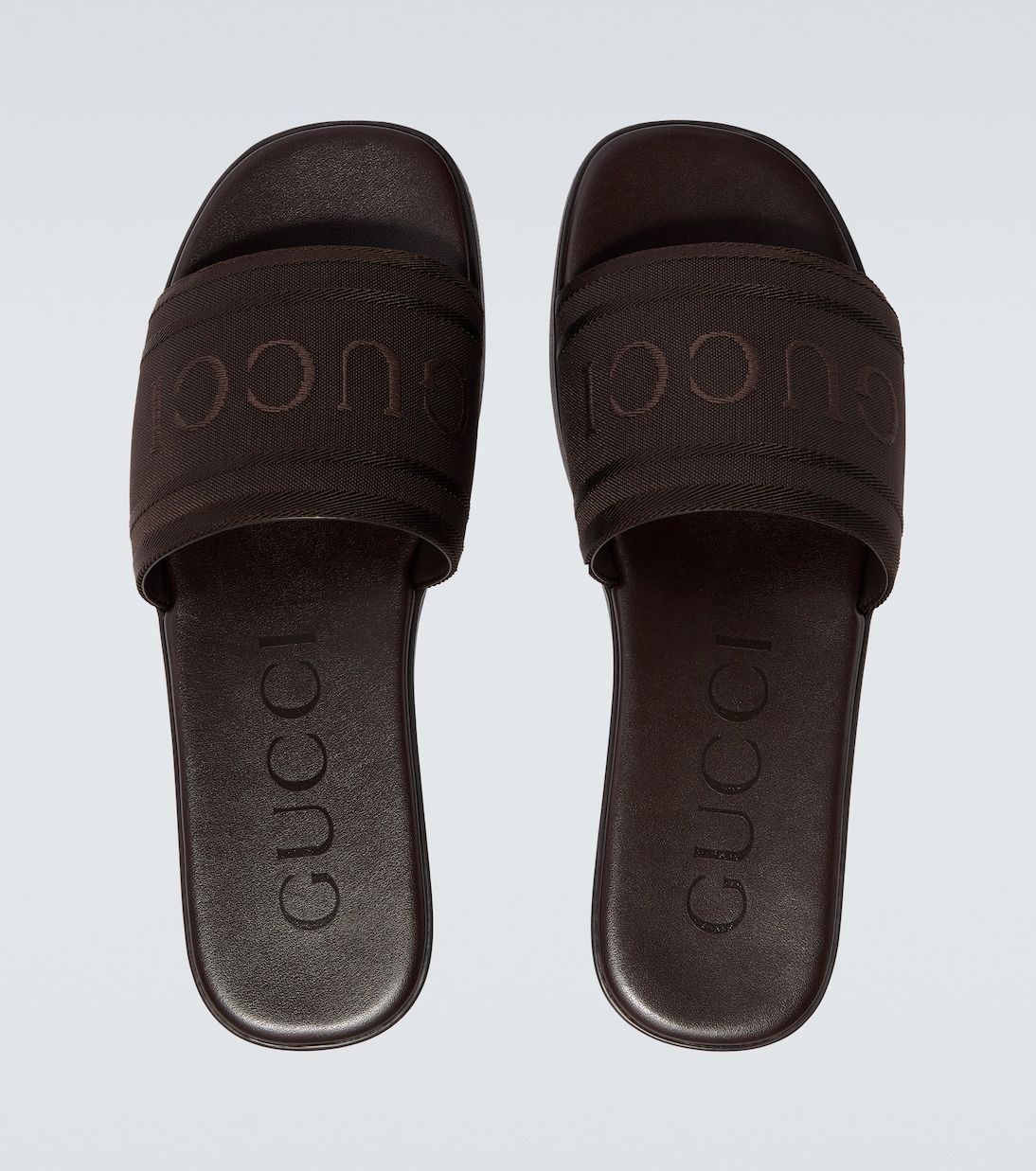 Logo帆布与皮革凉拖鞋 | Gucci