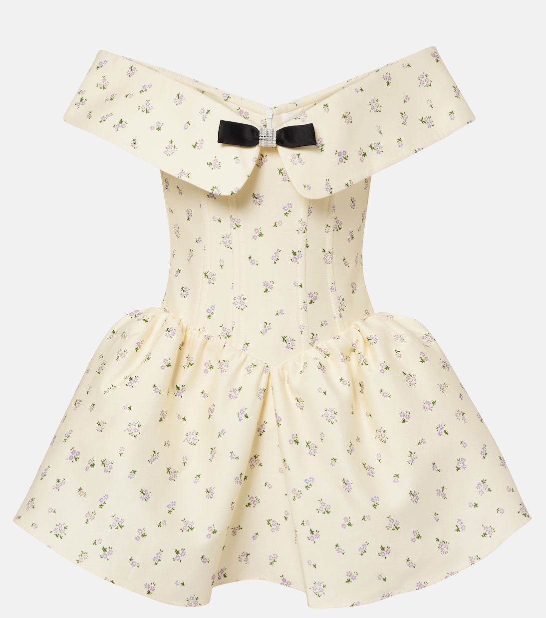 Floral off-shoulder cotton and silk corset dress | Shushu/Tong