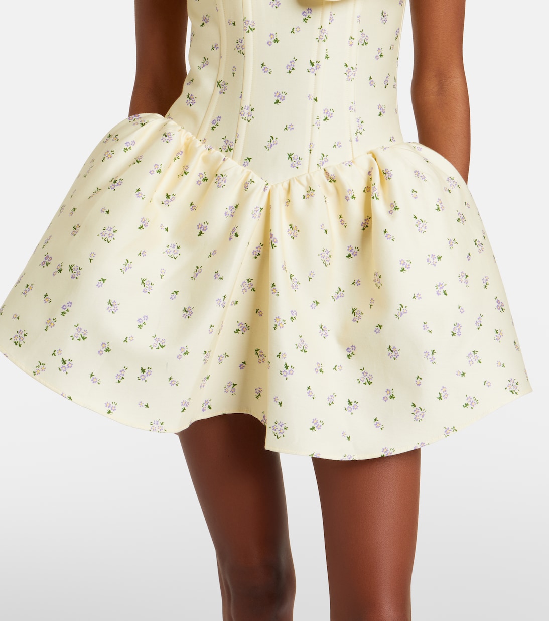 Floral off-shoulder cotton and silk corset dress | Shushu/Tong