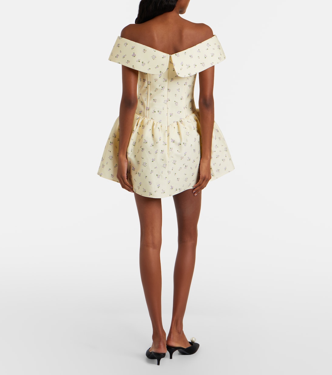 Floral off-shoulder cotton and silk corset dress | Shushu/Tong