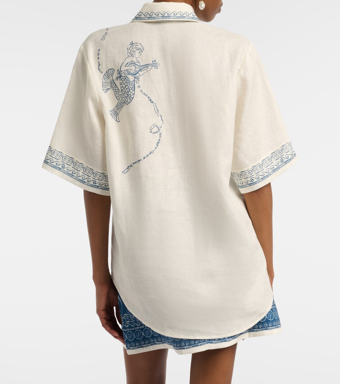 Chemise oversize Lucky en lin imprimée | Alémais