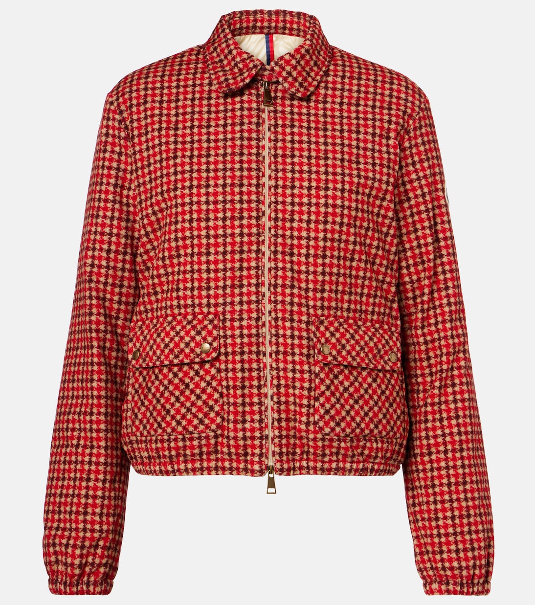 Lanset houndstooth cotton down jacket | Moncler