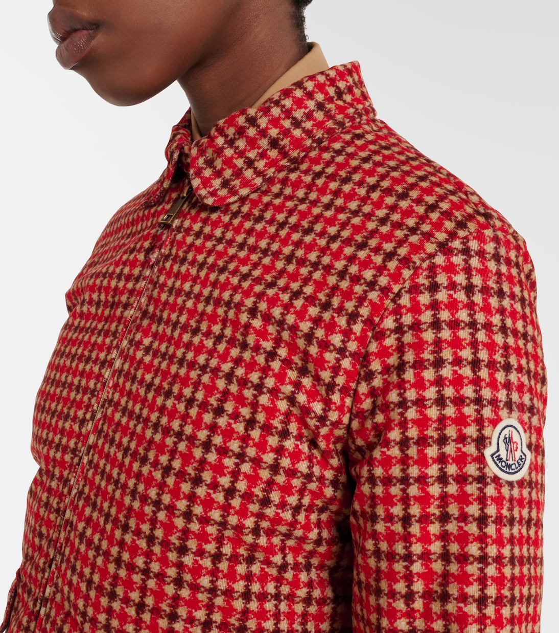 Lanset houndstooth cotton down jacket | Moncler