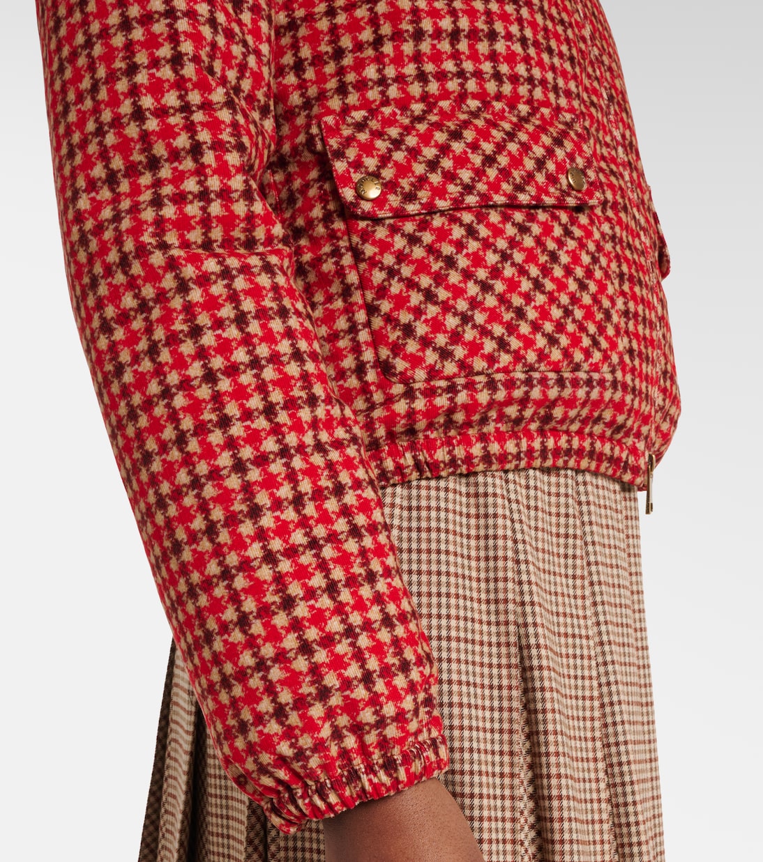 Lanset houndstooth cotton down jacket | Moncler