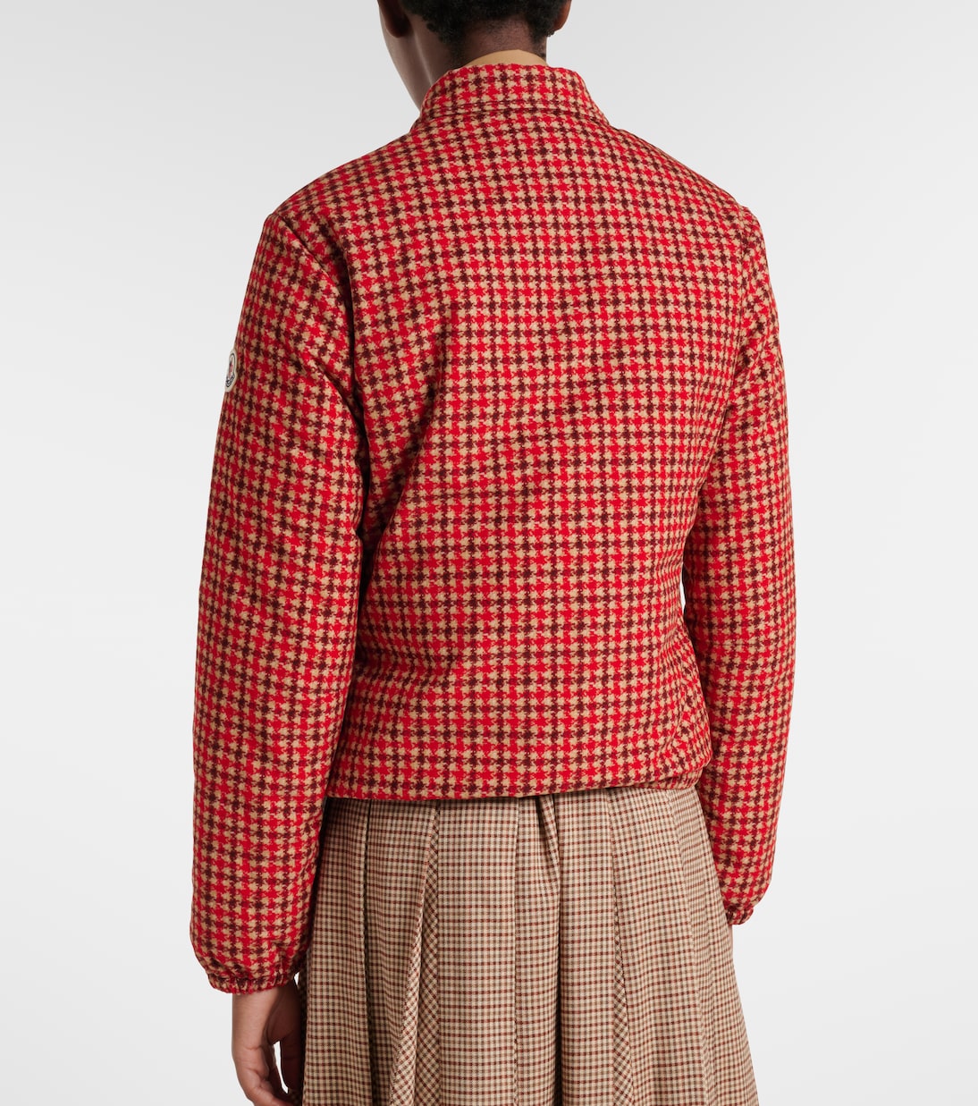 Lanset houndstooth cotton down jacket | Moncler
