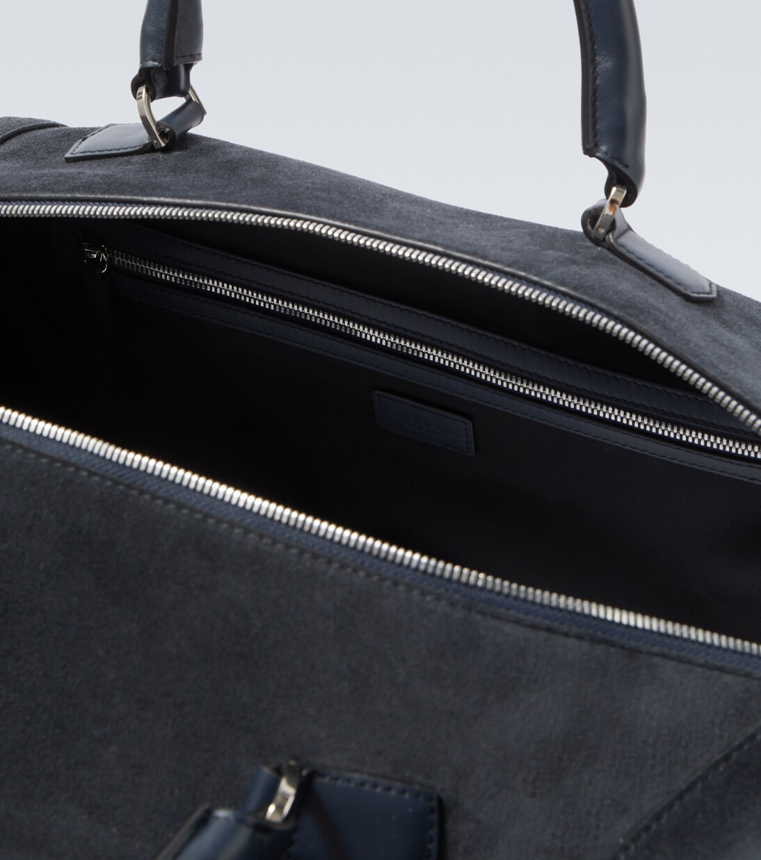 Leather-trimmed suede duffel bag | Kiton