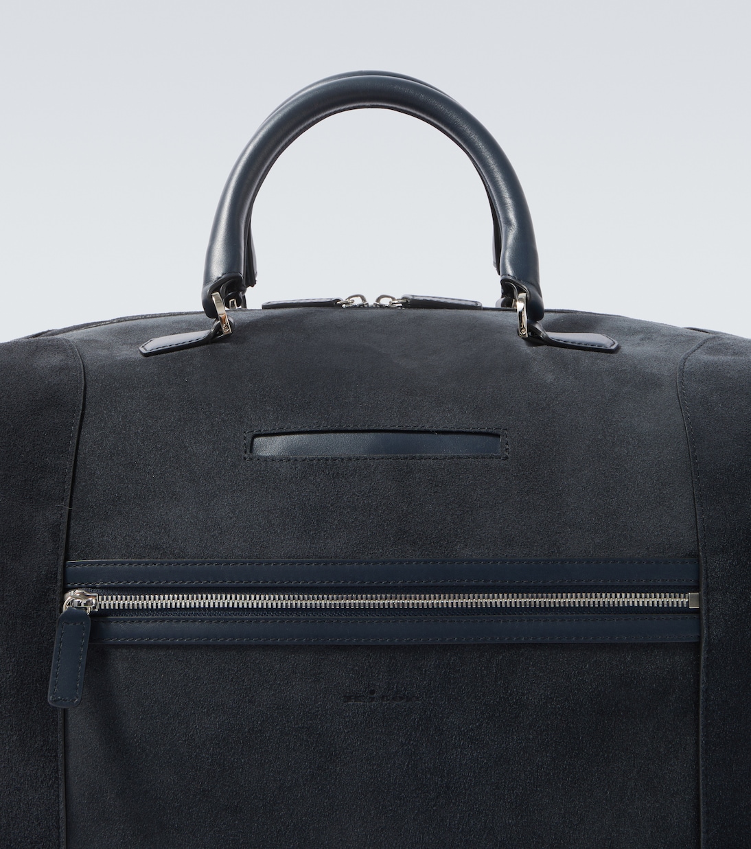Leather-trimmed suede duffel bag | Kiton