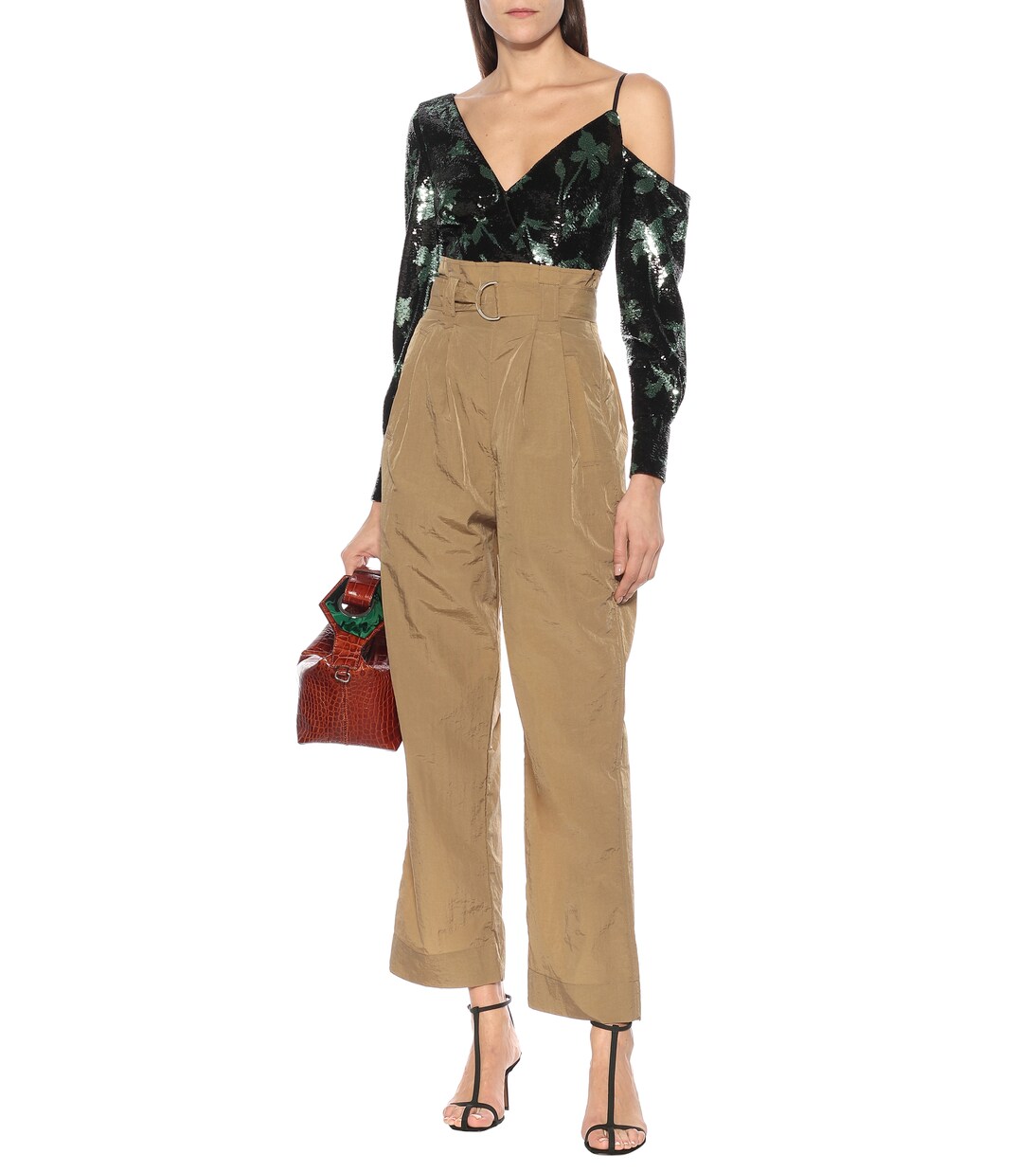 Pantalon droit Tech à taille haute | Ganni