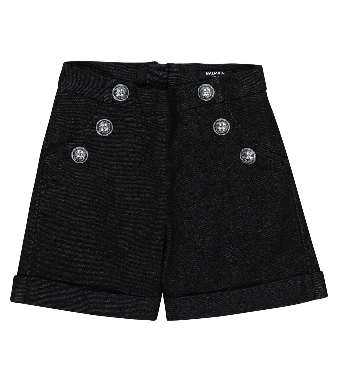Stretch-cotton denim shorts | Balmain Kids