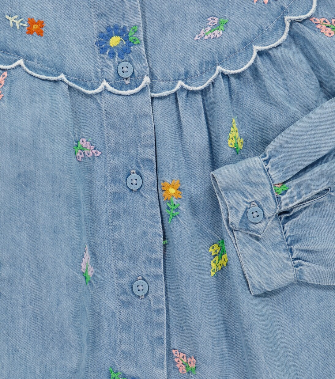Floral embroidered denim blouse | Stella McCartney Kids
