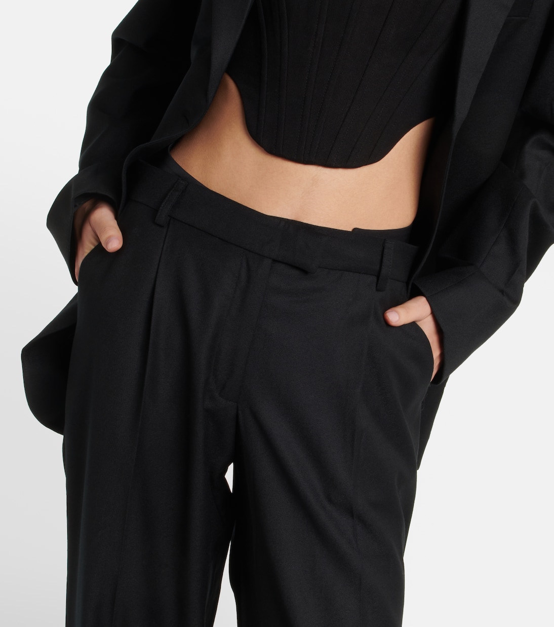 Low-Rise-Hose Conso aus Wolle | Aya Muse